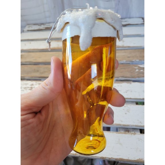 Beer glass mug foam alcohol ornament Xmas vintage tree large - Picture 5 of 7